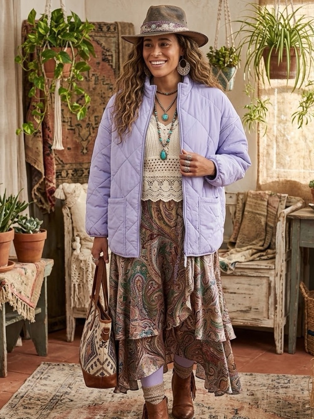 All in Motion Quilted Lavender Athletic Outdoors Jacket Pockets Medium